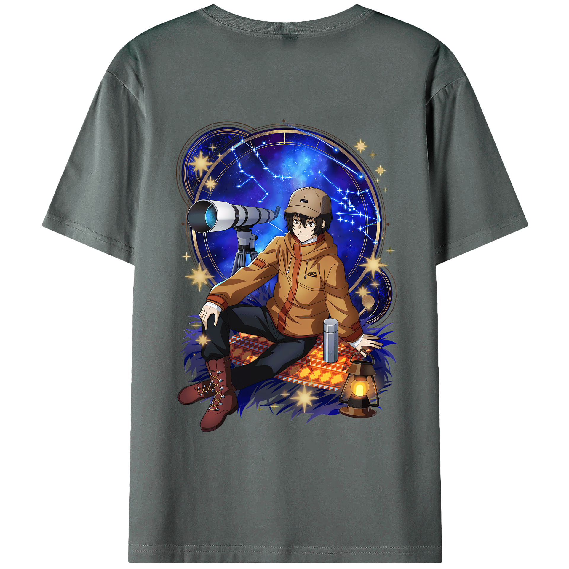 （画像用） 文豪ストレイドッグス Bungo Stray Dogs 綿100％ メンズ半袖Tシャツ（バックプリント） 通気性